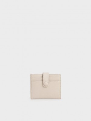 Charles & Keith Snap Button Card Holder Weiß | YLDH25174