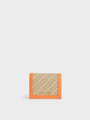 Charles & Keith Snap Button Mini Kurzes Wallet Orange | TGAQ84019