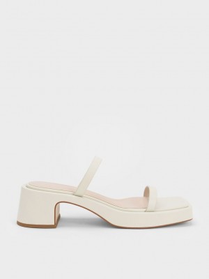 Charles & Keith Square-Kappe Plattform Sandals Rosa | OPTX25180