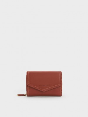 Charles & Keith Stitch Trim Envelope Wallet Beige | TGYI46938