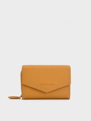Charles & Keith Stitch Trim Envelope Wallet Orange | SLUJ71296