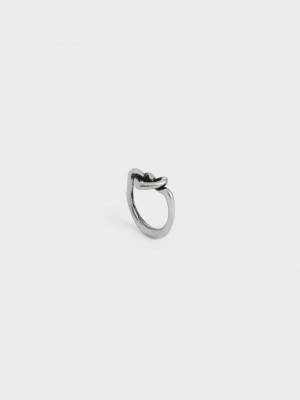 Charles & Keith Swarovski Crystal Embellished Heart Ring Silber | DKBO53629