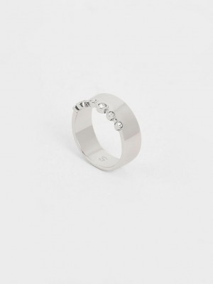Charles & Keith Swarovski Crystal Studded Ring Silber | MBFC78352