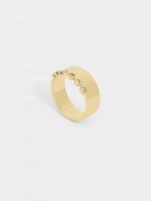 Charles & Keith Swarovski Crystal Studded Ring Gold | DHMF03219