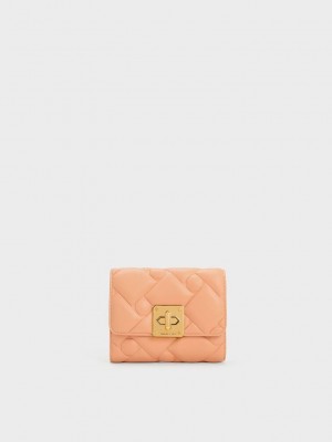 Charles & Keith Tillie Gesteppt Wallet Orange | JDNY03184