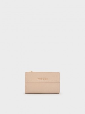 Charles & Keith Top Zip Kurzes Wallet Beige | OLGA06412