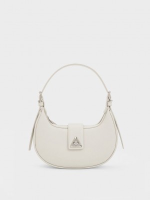 Charles & Keith Trice Metallic Accent Belted Shoulder Bag Rosa | YQTS34927