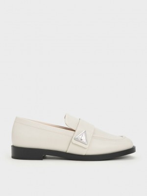 Charles & Keith Trice Metallic Accent Loafers Rosa | XUOC02178