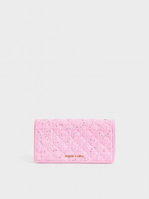 Charles & Keith Tweed Gesteppt Pouch Rosa | ZEIQ57841