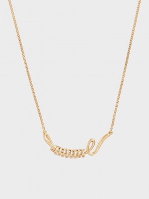 Charles & Keith Twist Princess Necklace Gold | WRGQ81236