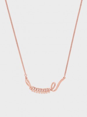 Charles & Keith Twist Princess Necklace Rosa Gold | SJWK04893