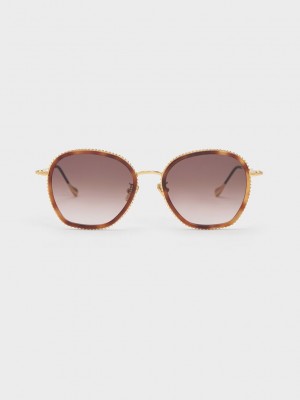 Charles & Keith Twisted Metallic Butterfly Sunglasses | XUQM06723