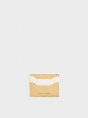 Charles & Keith Two-Tone Multi-Slot Card Holder Beige | YOJP46389