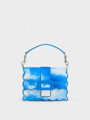Charles & Keith Waverly Cloud-Print Scallop-Trim Bag Mehrfarbig | OIRF58930
