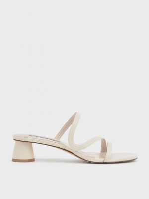 Charles & Keith Wavy Riemen Mules Rosa | CLOS81467