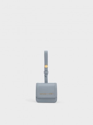 Charles & Keith Wristlet AirPods Case Grau Blau | ZQGI02547