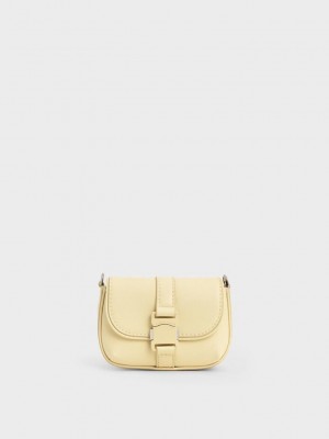 Charles & Keith Zetta Belt Schnallen Mini Bag Butter | VPDK50316