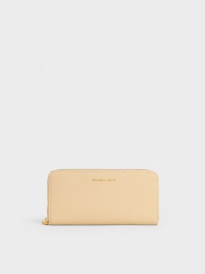 Charles & Keith Zip-Around Long Wallet Beige | GNHE91246