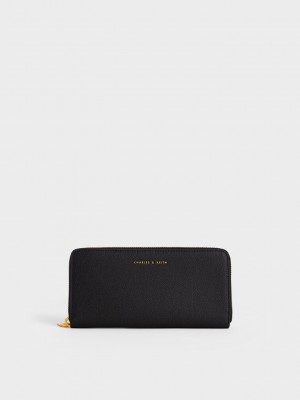 Charles & Keith Zip-Around Long Wallet Schwarz | PKME18903