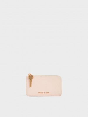 Charles & Keith Zip-Around Mini Wallet Hellrosa | EGQO25896