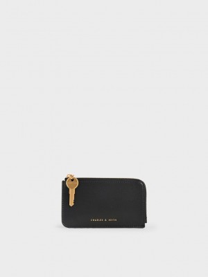 Charles & Keith Zip-Around Mini Wallet Schwarz | RTEP32059