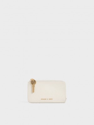 Charles & Keith Zip-Around Mini Wallet Weiß | SURW89270