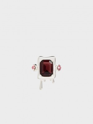 Charles & Keith Zira Crystal Sculptural Ring Silber | AEGK06457